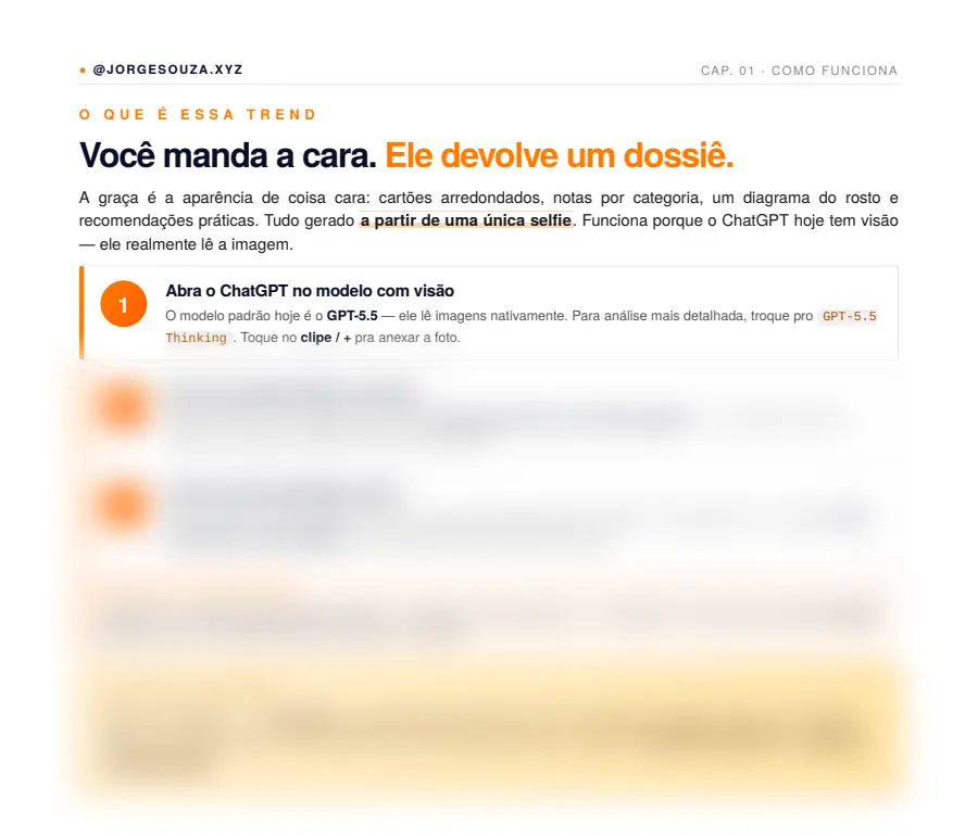 Página de exemplo do PDF Análise Facial com IA — Material Exclusivo