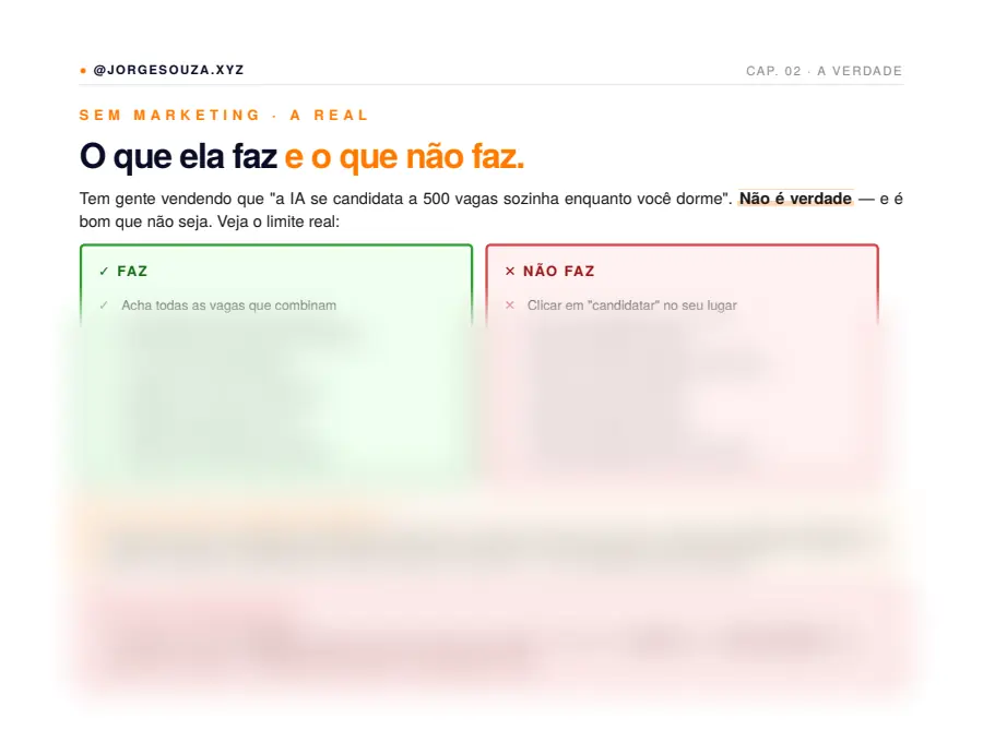 Página de exemplo do PDF Claude + Indeed: Encontre e se Candidate a Vagas no Automático